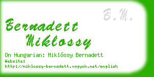 bernadett miklossy business card