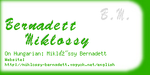 bernadett miklossy business card